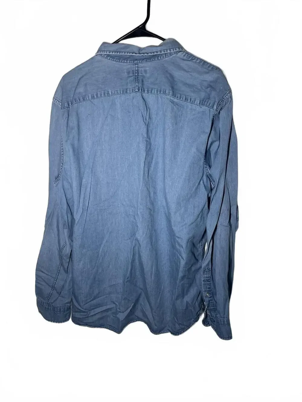 Banana Republic Shirt Men XL Blue Linen Chambray Long Sleeve